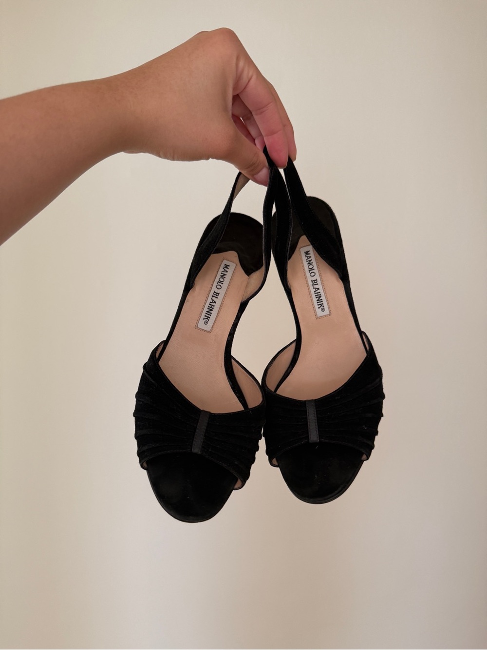 Manolo Blahnik Suede Slingback Sands